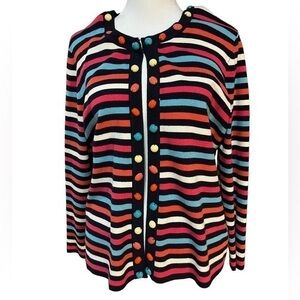 Ruby Rd Stripped Cardigan Sweater